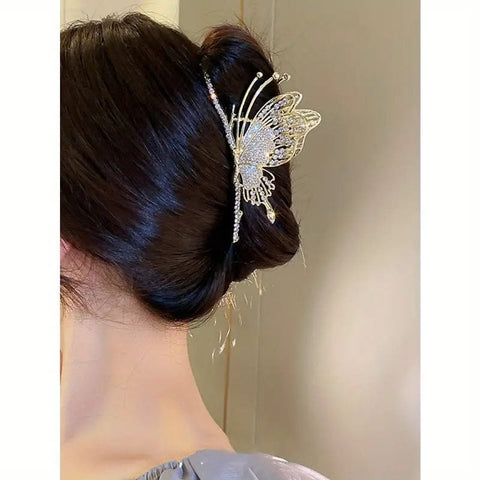 Gold Butterfly Metal Hair Clip