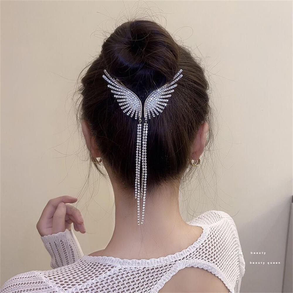 Angel Wings Rhinestone Hair Clip
