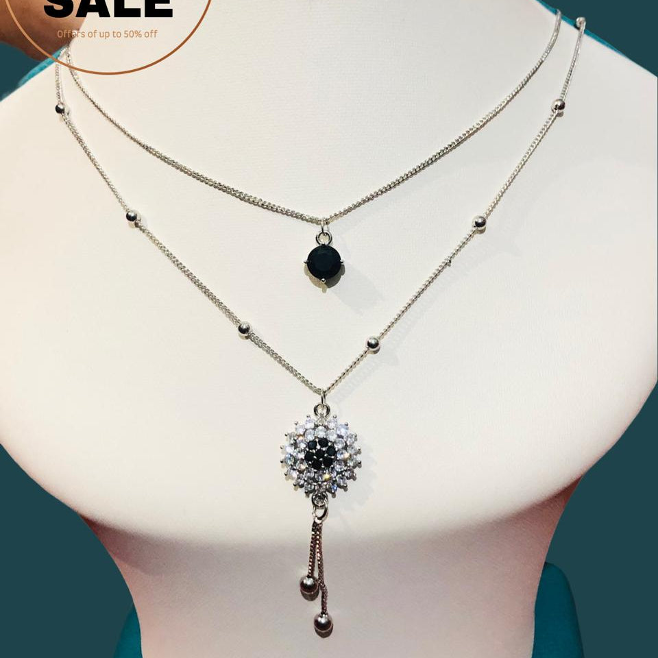 Blucome Vintage Turkish Jewelry Sets black Flower Pendant Princess necklace